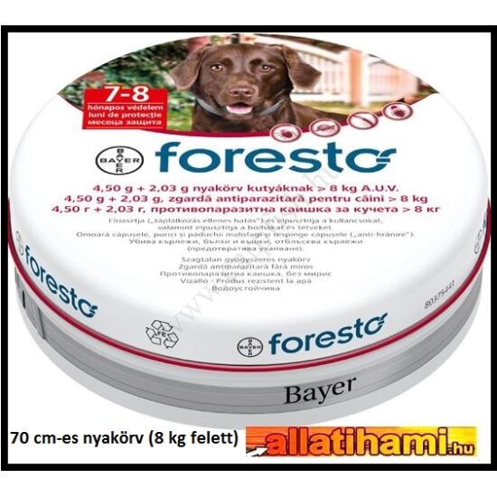 Foresto repellens kullancs- és bolhanyakörv kutyáknak  70 cm-es  8 kg felett