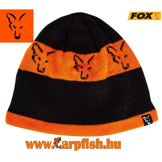 Fox Black & Orange Beanie kötött sapka (CPR993) 