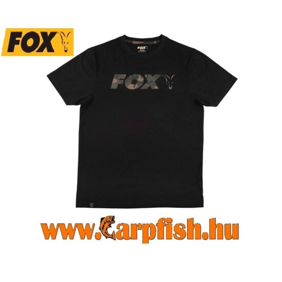 Fox fekete/Camo mell nyomattal ellátott póló