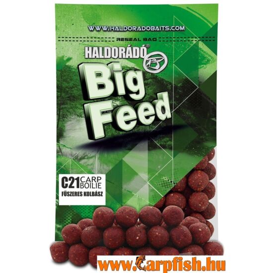 HALDORÁDÓ Big Feed - C21 Boilie - Fűszeres Kolbász 800 g 