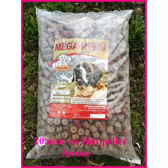 Megamenű fúrt fokhagyma ízű kutyatáp  nagy (20mm)15 kg
