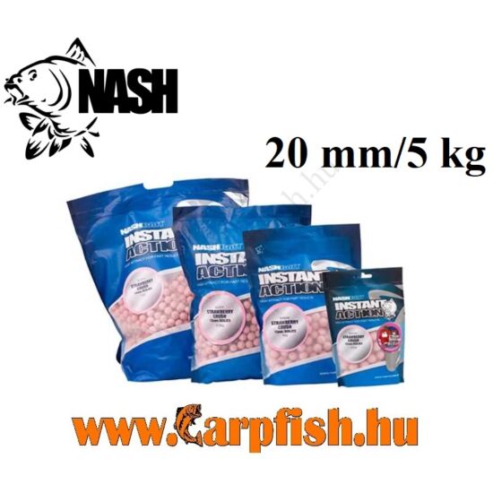 Nash Instant Action Strawberry Crush Etető Bojli 20 mm /5 kg 