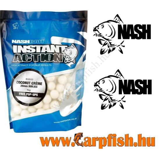 Nash Instant Action Coconut Crème Boilies 20 mm  / 1 kg
