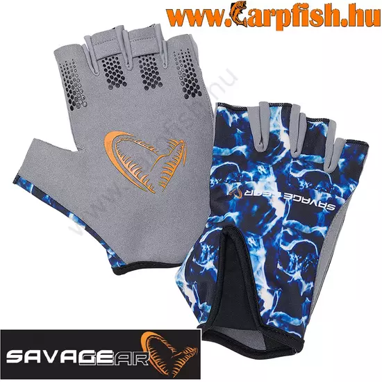 Savage Gear Marine Half Glove Sea Blue  Kesztyű  